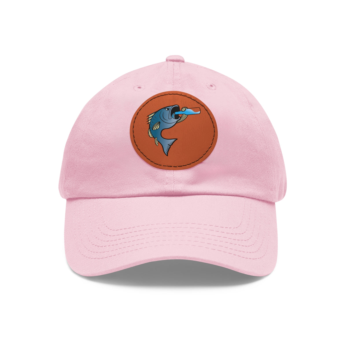 Dad Hat with Leather Patch (Round)
