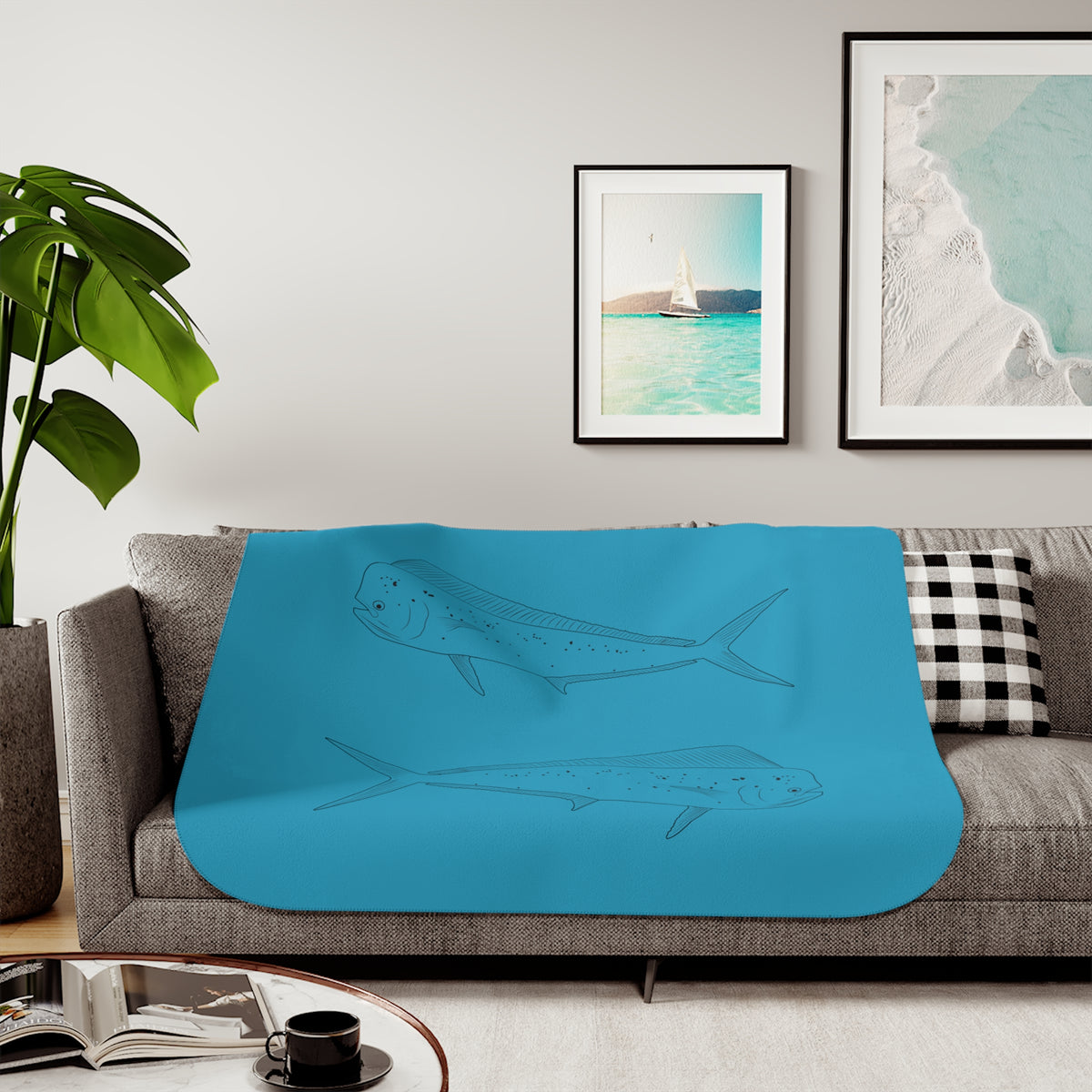 Mahi-Mahi Sherpa Blanket, Two Colors