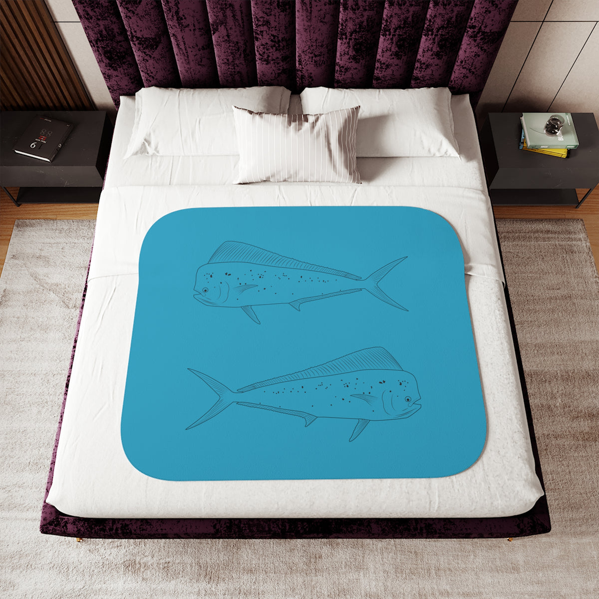 Mahi-Mahi Sherpa Blanket, Two Colors