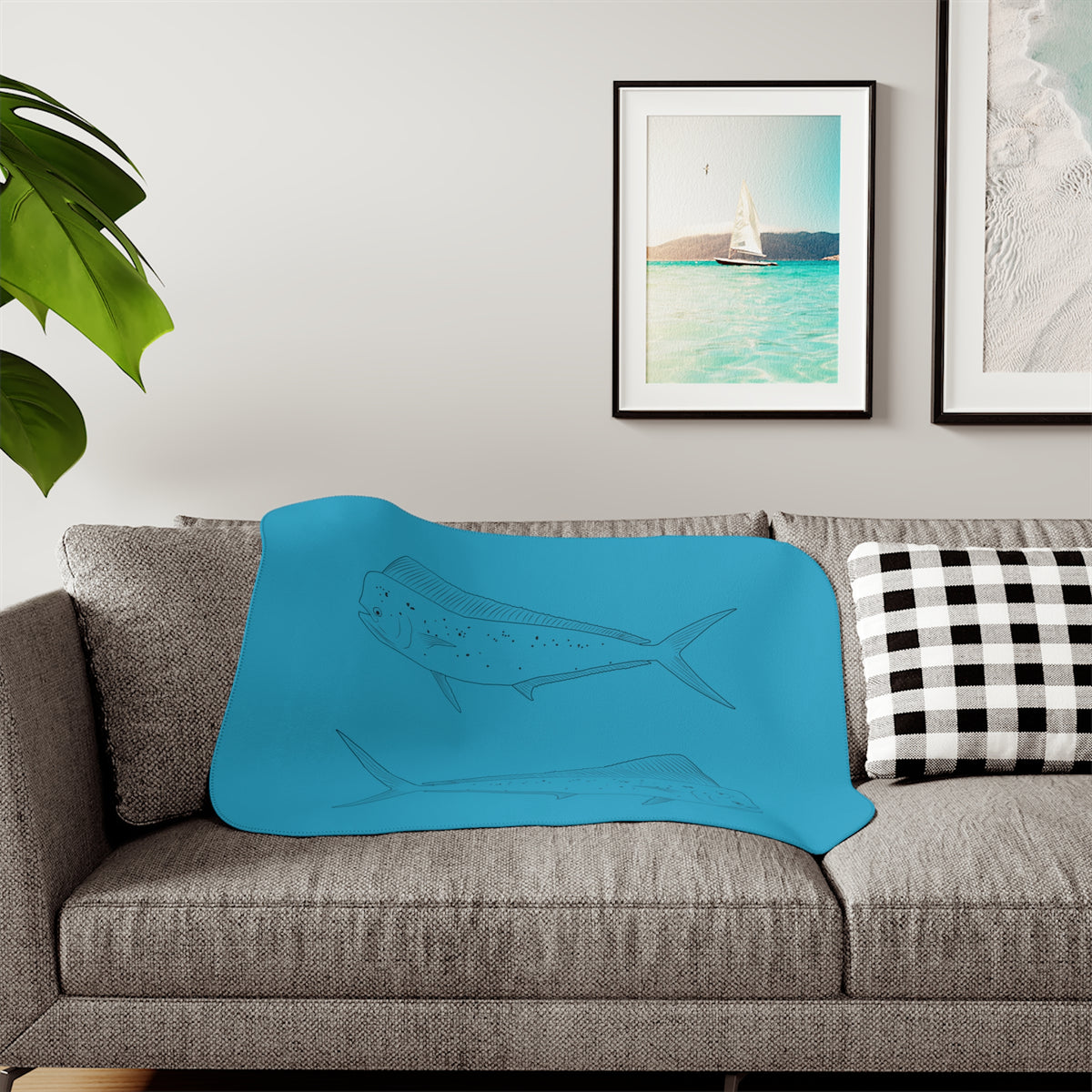 Mahi-Mahi Sherpa Blanket, Two Colors