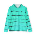 Fishaholic Seafoam Green Striper Performance Hoodie