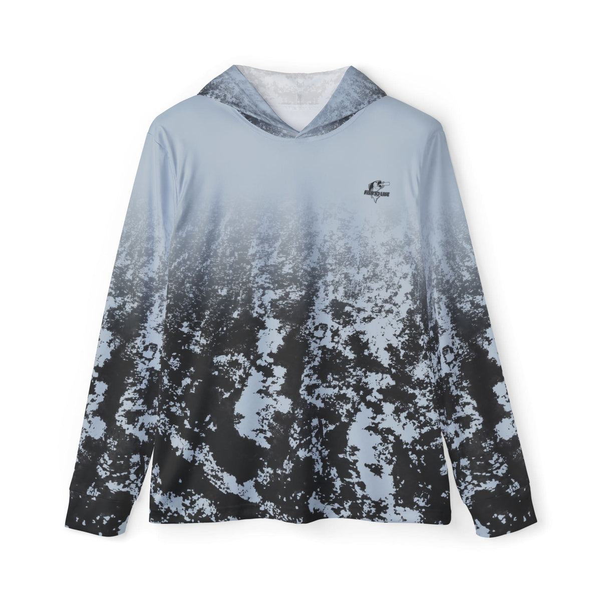 Fishaholic Steel Blue Gag Camo Performance Hoodie
